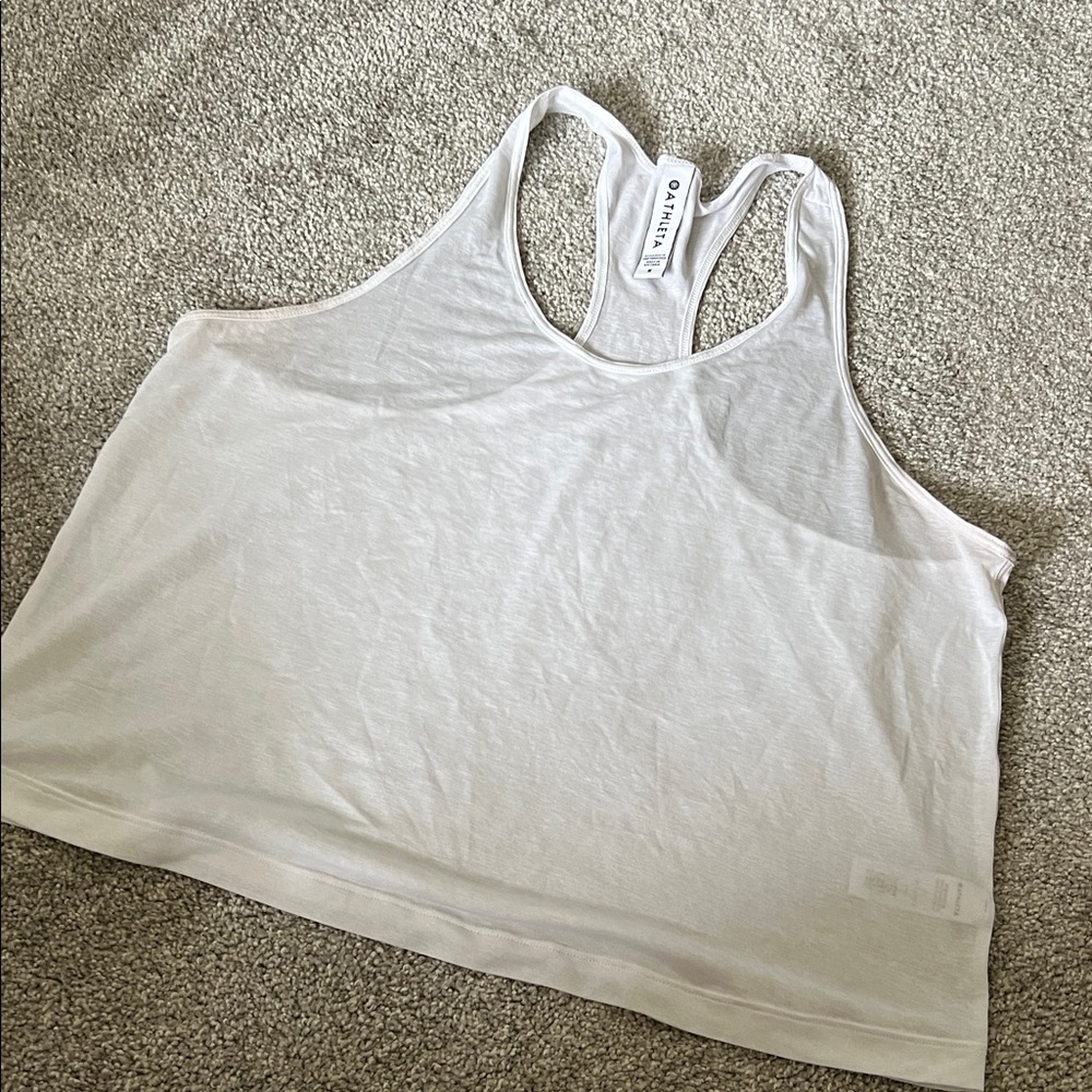 Athleta White Racerback Tank Top